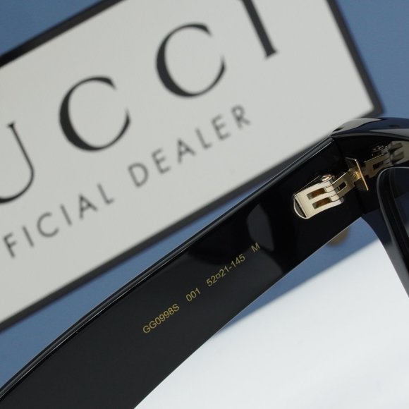 💯 NEW GUCCI GG0998S 001 BLACK/GREY SUNGLASSES - Picture 7 of 9